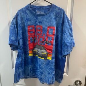 Tie-Dye Blue Short Sleeve Graphic Tee - Back To The Future